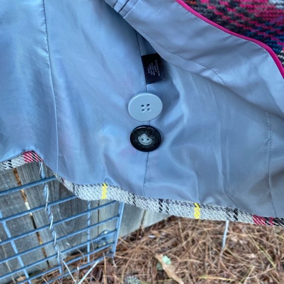 Multicolor Military Button Style Tweed Crop Blazer - Picture 4 of 8